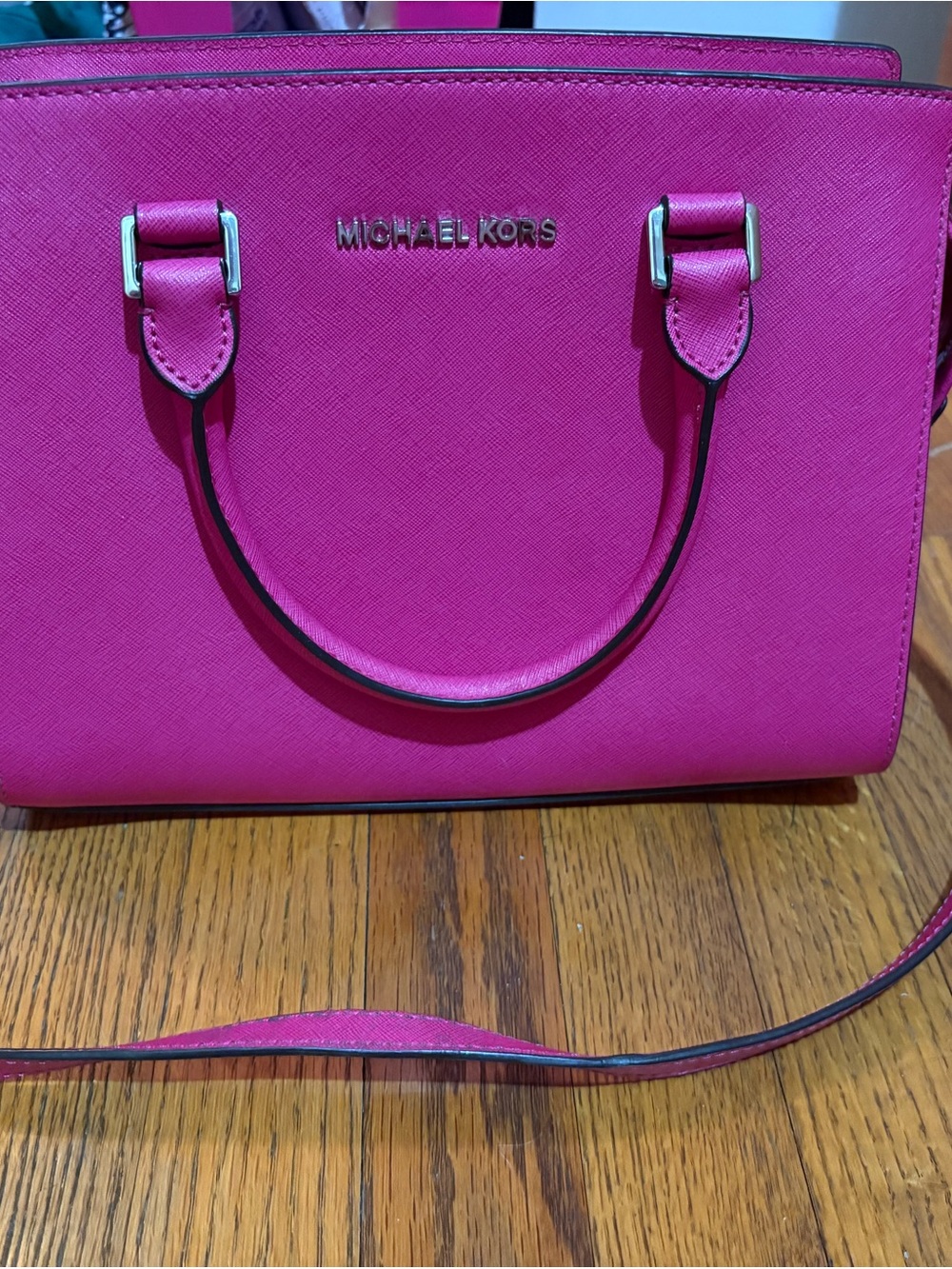 Michael Kors Hot Pink Saffiano Satchel
